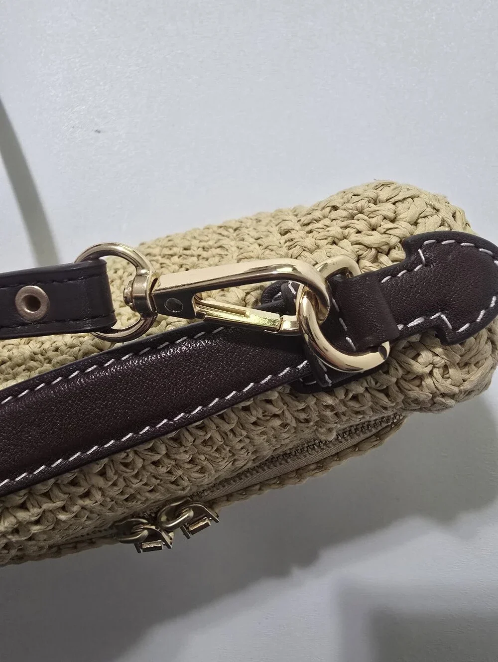 Tory Burch Romy Straw Slim Top Handle Bag